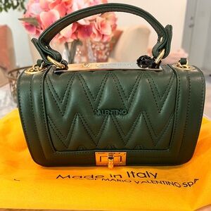 VALENTINO BY MARIO VALENTINO
Beatriz D Quilted Leather Crossbody Bag DARK GREEN